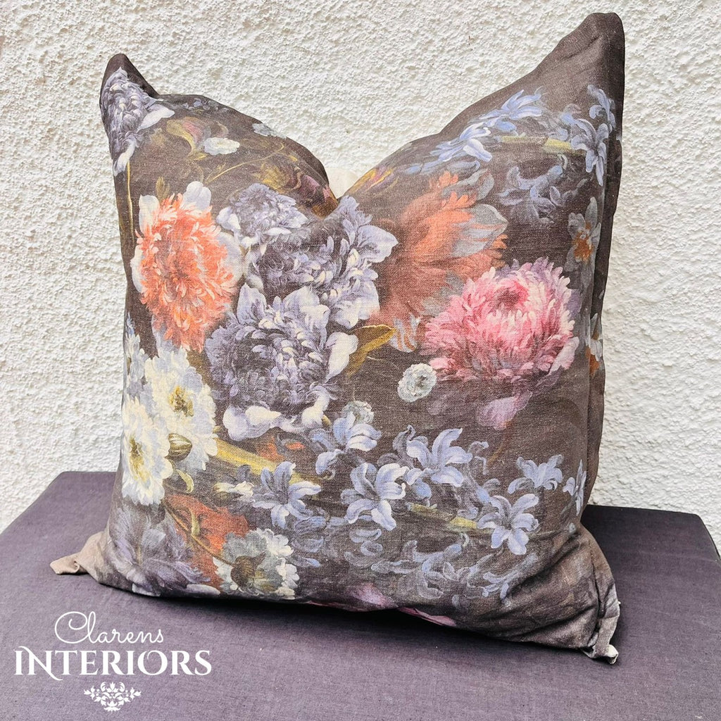 Linen Scatter - Blue Flower