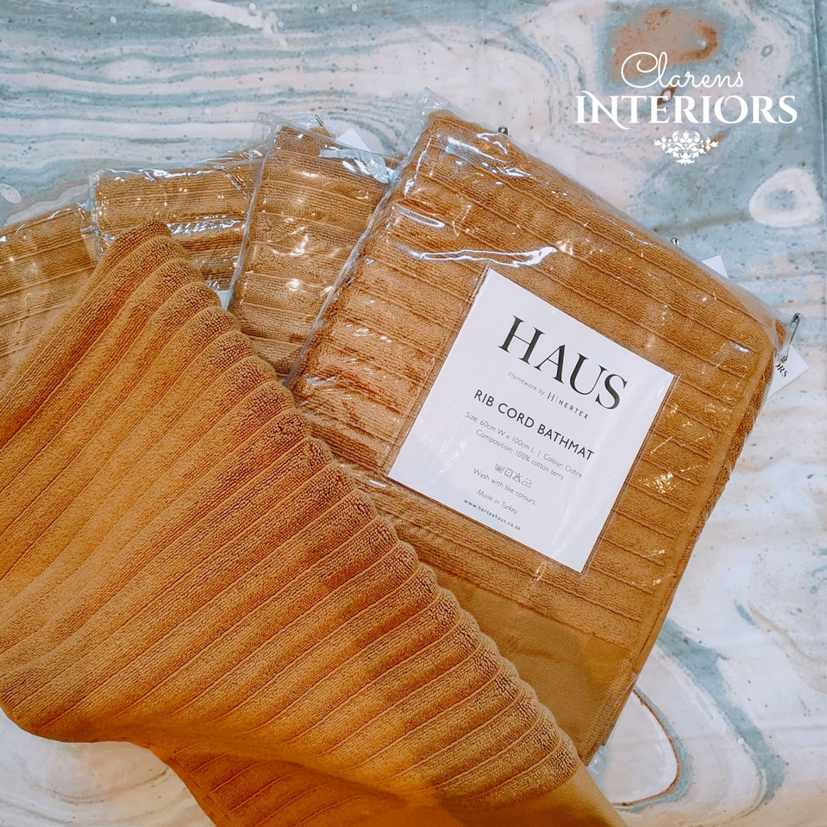 Rib Cord Bath Mat - Ochre