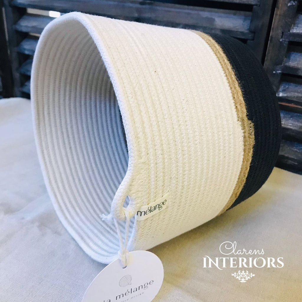 Cylinder Basket - Jute & Charcoal