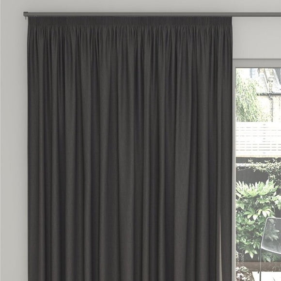 Midnight Earth Block out curtain with silver eyelets