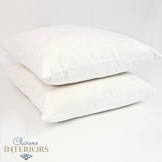 Duck Feather & Down Scatter Cushion Hypo-allergenic Encased in Pure cotton Percale Available in these sizes:  45 x 45cm 55 x 55cm